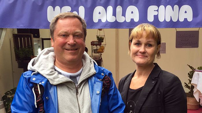 Lennart Rådenmark, Länssamordnare för drogförebyggande arbete på Länsstyrelsen och Jessica Andersson, utvecklingsledare för drogförebyggande arbete inom Göteborgs Stad Social resursförvaltning. Foto: Länsstyrelsen