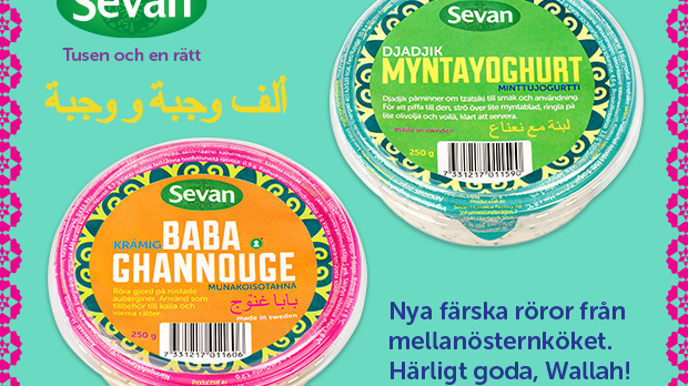 Nyhet! - Sevan lanserar två nya färska röror från mellanösternköket, myntayoghurten Djadjik och aubergineröran Baba Ghannouge