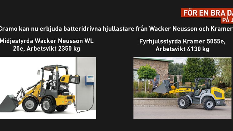 Hyr batteridrivna hjullastare hos Cramo!