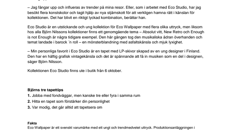 ECO STUDIO - Barock ´n roll uppåt väggarna