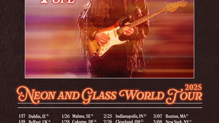 Ron Pope - turnéaffisch "Neon and Glass World Tour 2025"