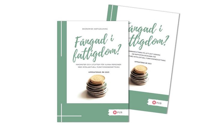 Framsidorna av rapporten Fångad i fattigdom 2023