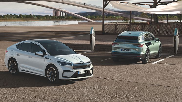 Danmarks mest solgte elbil i 2022, Škoda Enyaq, har nu et komplet coupé-modelprogram. Panoramaglastag er standardudstyr.