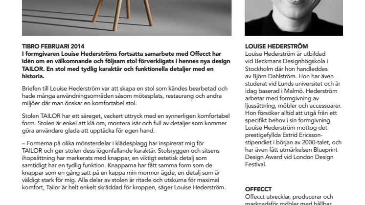 Stolen TAILOR av Louise Hederström