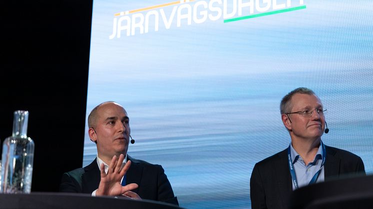 Pierre Sandberg, förbundsdirektör Tågföretagen och Johan Wadman, vd Svensk Kollektivtrafik