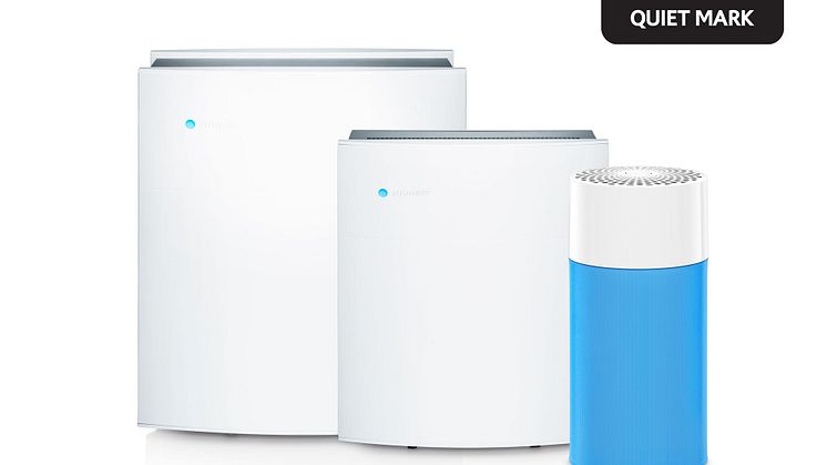 Both the premium Blueair Classic and the more compact Blue Pure Collections have received the Quiet Mark™.