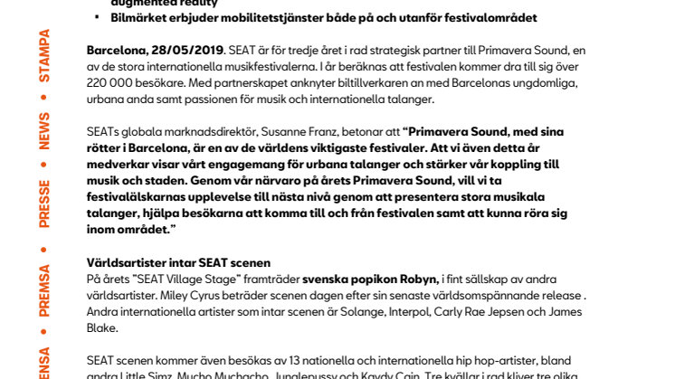 Popikonen Robyn uppträder på SEAT scenen under Primavera Sound
