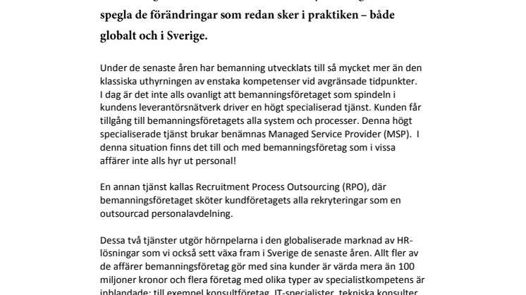 Nya tjänster utvecklar bemanningsbranschen