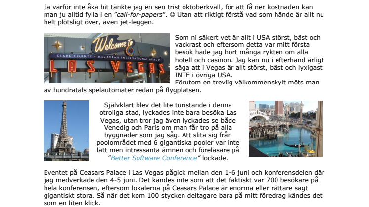 Welcome to Las Vegas – en virtuell resa i SBTM