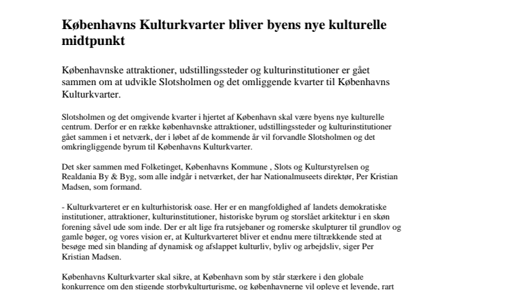 Københavns Kulturkvarter bliver byens nye kulturelle midtpunkt