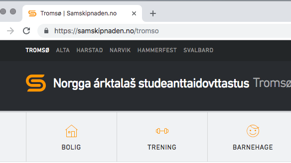 Samisk navn på nettsiden
