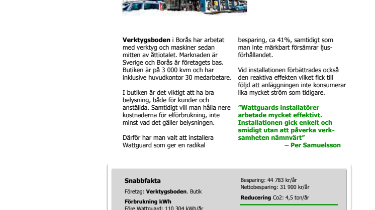 Referensuppdrag Verktygsboden - radikal besparing.