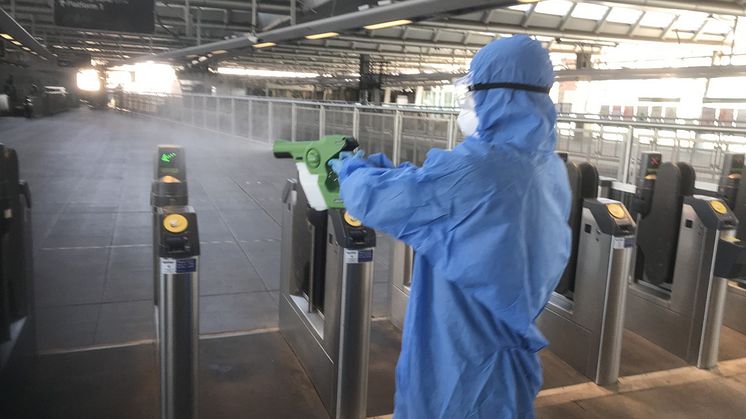 Electrostatic spray guns used to apply long-lasting viruscide- Blackfriars 2
