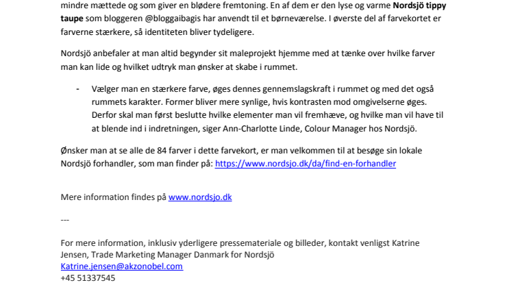 Nordsjö lancerer nyt farvekort: Simply Colourful