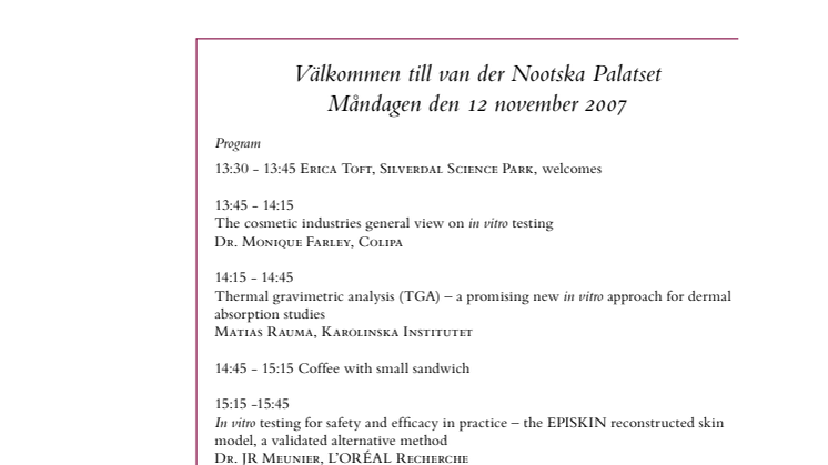 Seminarium och prisutdelning 12 november