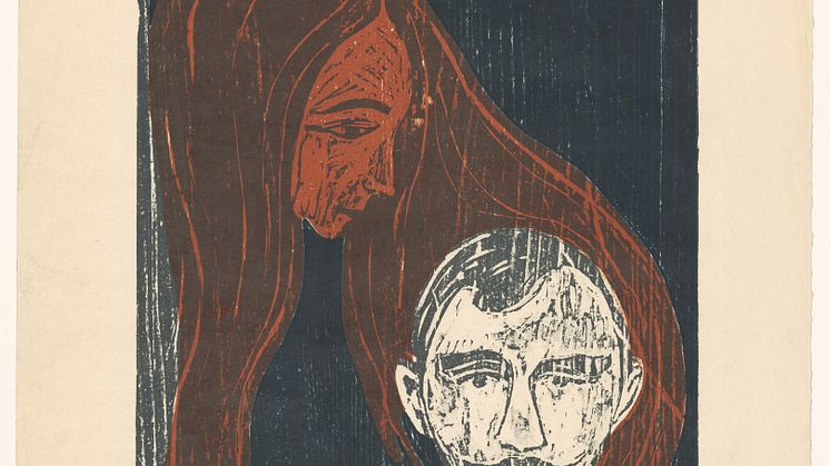 Edvard Munch: Mannshode i kvinnehår / Man's Head in Woman's Hair (1896)