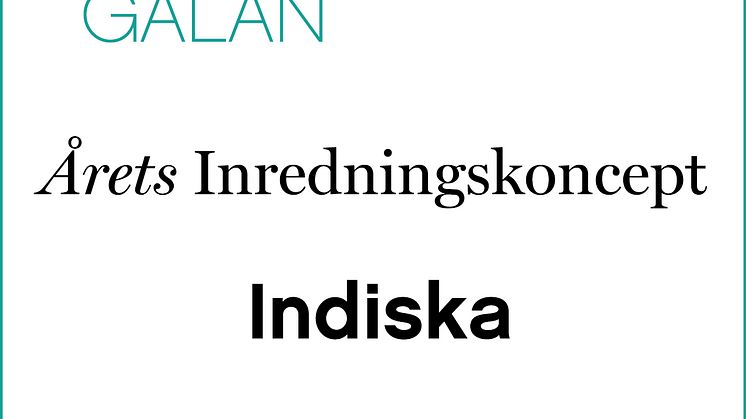INDISKA nominerat till årets inredningskoncept i habit Modegalan  