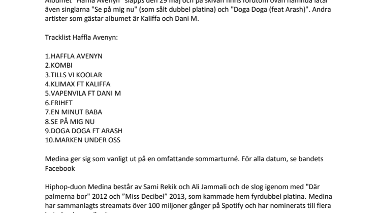 Medina gör Sveriges officiella VM-låt och är aktuella med nytt album!