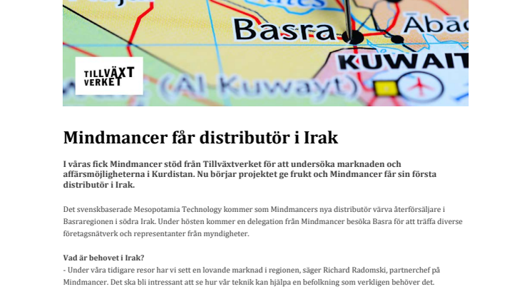 Mindmancer får distributör i Irak