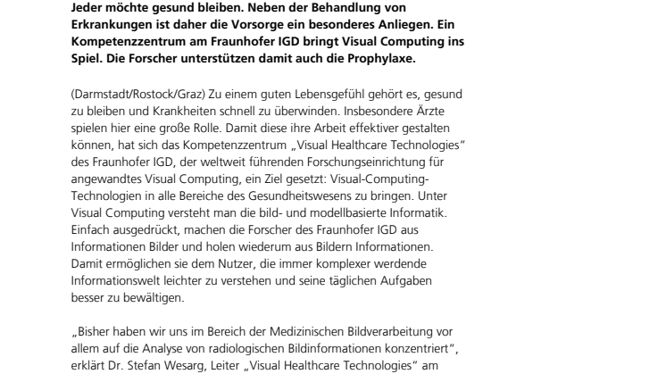 Fraunhofer: Gesundheit mit Visual Computing