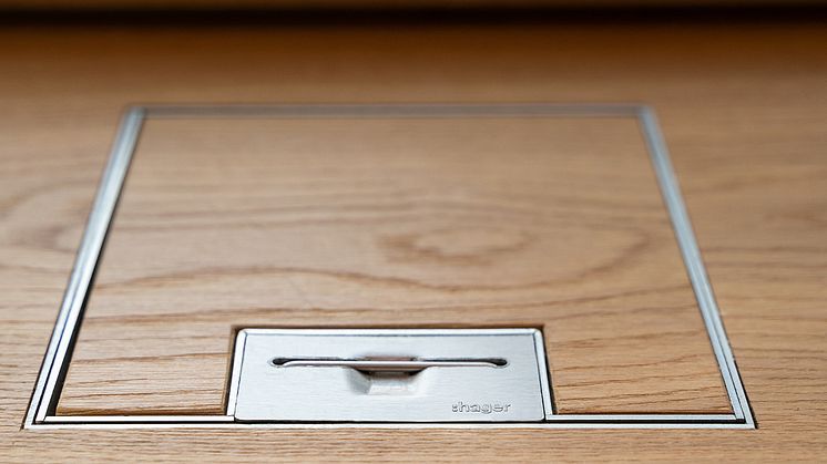 Unterflursystem electraplan von Hager in Lobby und Gastronomiebereich