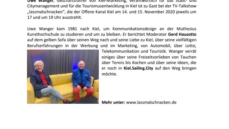 Uwe Wanger zu Gast auf dem gelben Sofa