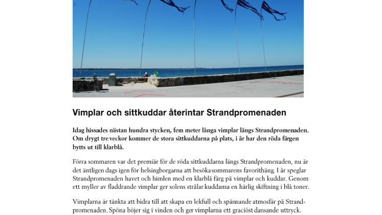 Vimplar och sittkuddar återintar Strandpromenaden