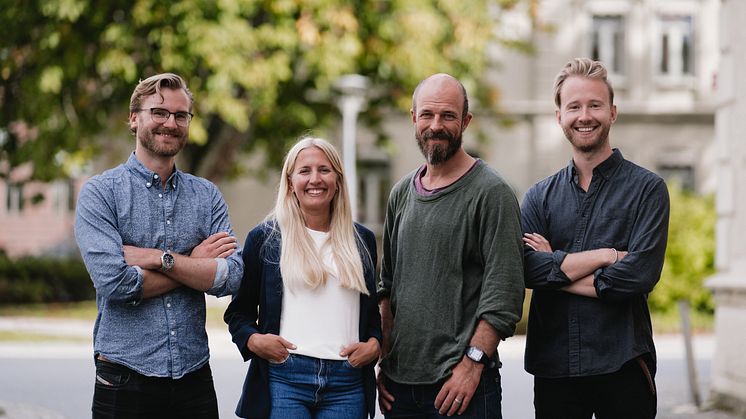 Från vänster: Alexander Ahrnens, Emma Hanaeus, Björn Wickman, Johan Björkquist // Fotograf: Axel Emanuelsson