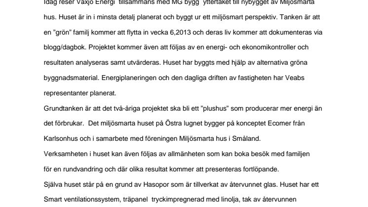 Miljösmarta hus på Östra lugnet blir en del av Europas grönaste stad!