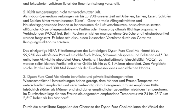 Neuer Luftreiniger für den persönlichen Gebrauch: Dyson präsentiert den Luftreiniger Dyson Pure Cool Me