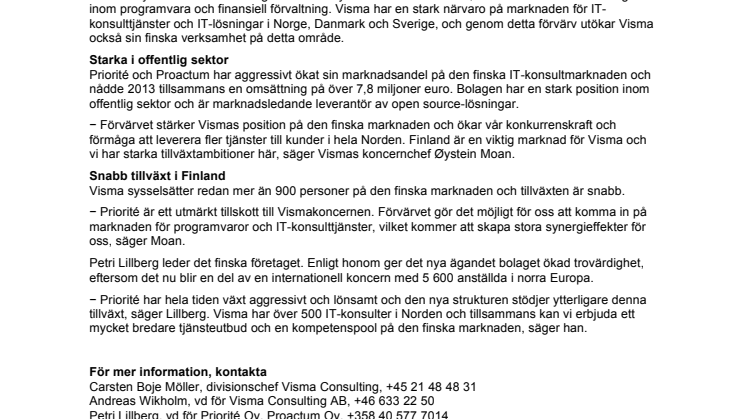 Visma expanderar på IT-konsultmarknaden i Finland