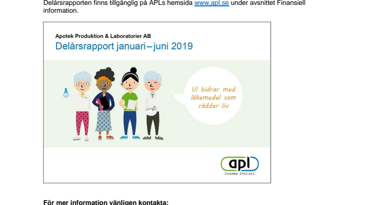 APL publicerar Delårsrapport 2019