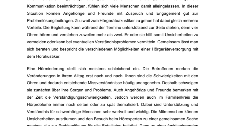 Gutes Hören geht alle an – gemeinsam zum Hörakustiker