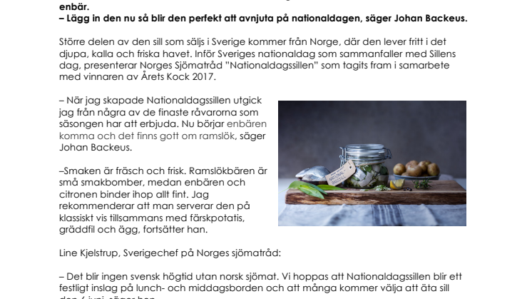 Här är Nationaldagssillen ­– gjord på svenska smaker och norsk sill av Johan Backeus  
