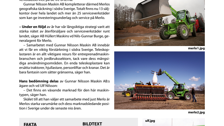 Nytt samarbete stärker Merlo i söder