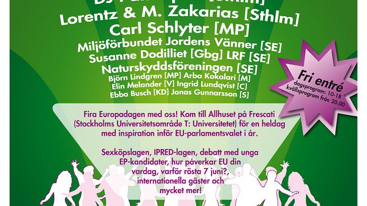 Pressinbjudan Europadagen - Framtidens EU redan idag - debatt och fest på Frescati 9/5