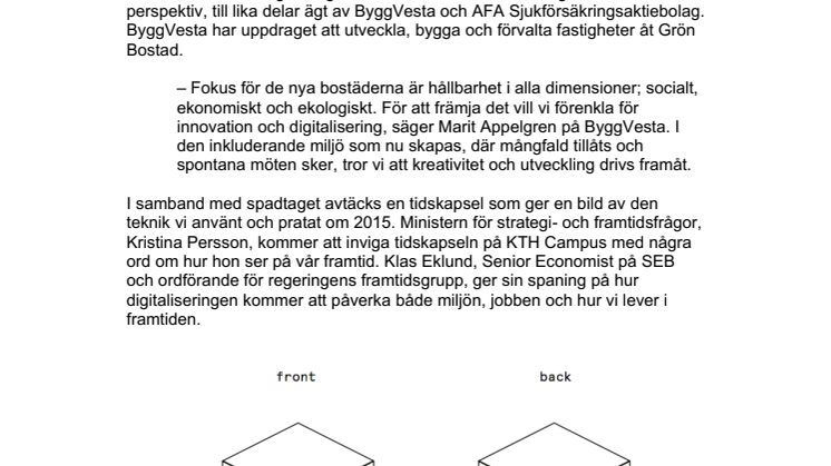 Tidskapsel del av nya bostäder på KTH Campus – Samtidens teknik förevigas i framtidens bostäder