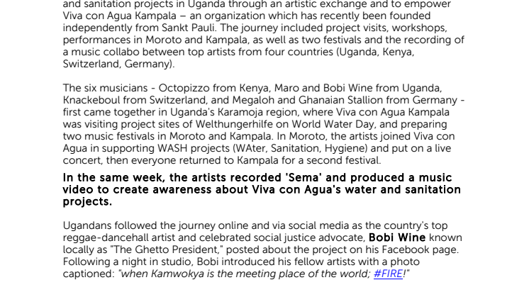 ENGLISH - Viva con Agua Allstars Premiere: Internationale HIP HOP COLLABO "SEMA - Say it!"