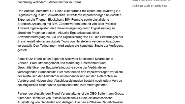 FeuerTrutz Trend 2019 – Digitalisierung im vorbeugenden Brandschutz