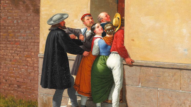 C.W. Eckersberg "Trængsel i en Dør" (1844). Vurdering: 600.000-800.000 kr.