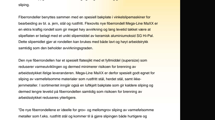 Nye fiberrondeller Mega-Line Maxx gir mer effektiv sliping