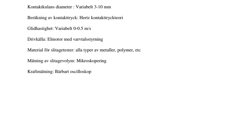 Fakta friktions- och slitageprovaren för järnväg