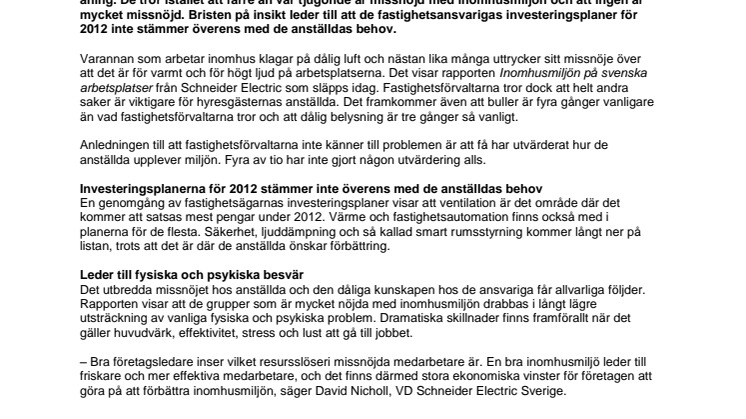 Ny rapport visar: dålig inomhusmiljö på svenska arbetsplatser 