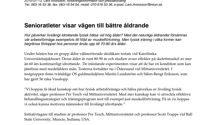 Senioratleter visar vägen till bättre åldrande
