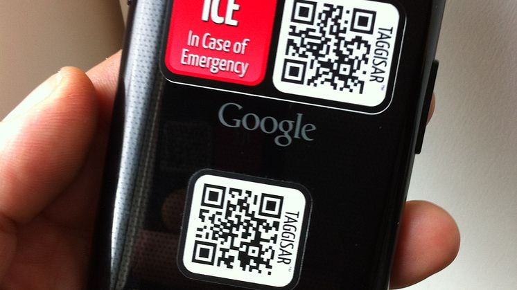   ICE-taggis All din nödinformation på en liten lapp på din telefon.