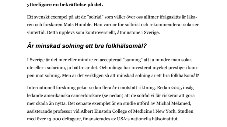 Kostar svenska solråd liv?