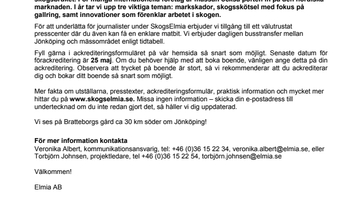Pressinbjudan: Nordens största skogsmässa – mitt i skogslandet Sverige