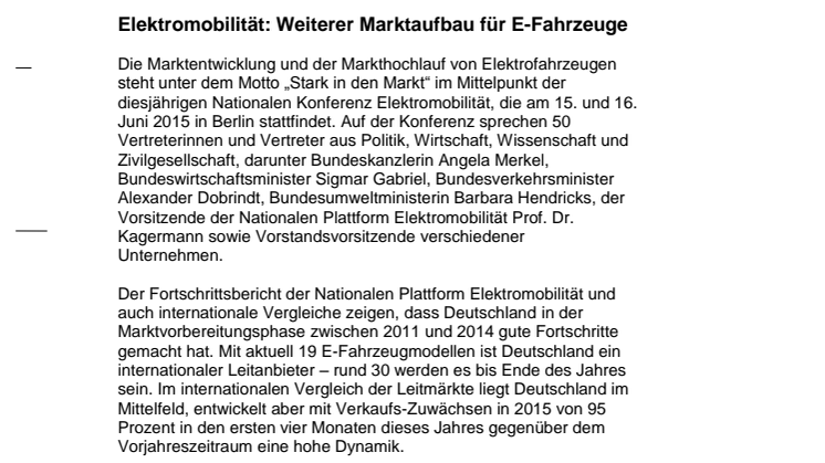 Elektromobilität: Weiterer Marktaufbau für E-Fahrzeuge 