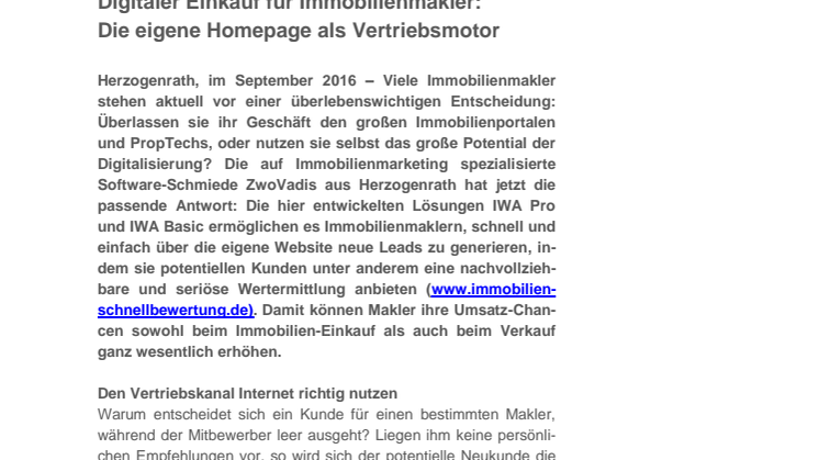 Digitaler Einkauf für Immobilienmakler: Die eigene Homepage als Vertriebsmotor