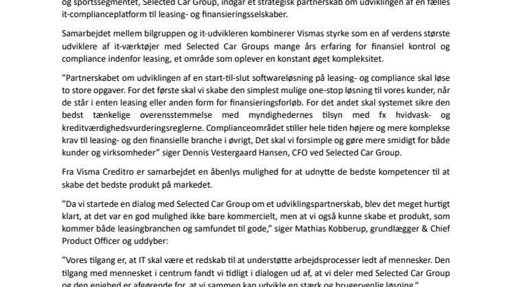 Selected Car Group og Visma Creditro partnerskab_PRESSEMEDDELELSE.pdf